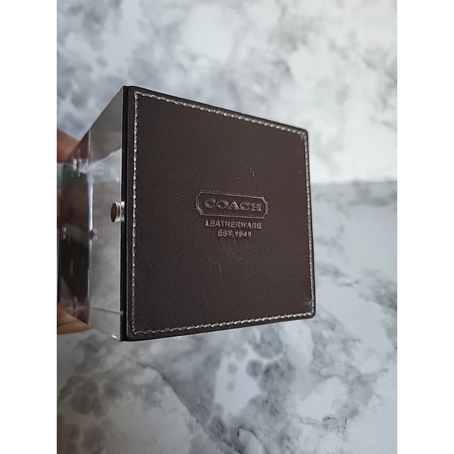 Coach Leather Lucite Paperweight For Sale In San Francisco - Image 6 of 6
