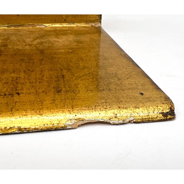 Pair of Vintage Italian Florentine Giltwood Bookends | Faux Book Spine Design - Mid- Century, Shabby Chic, Neoclassical, Library For Sale - Image 13 of 13