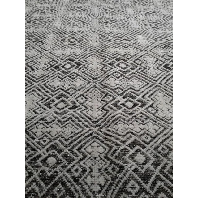 Modern Hand Knotted Wool & Viscose Rug- 8′ × 9′11″ For Sale - Image 4 of 6