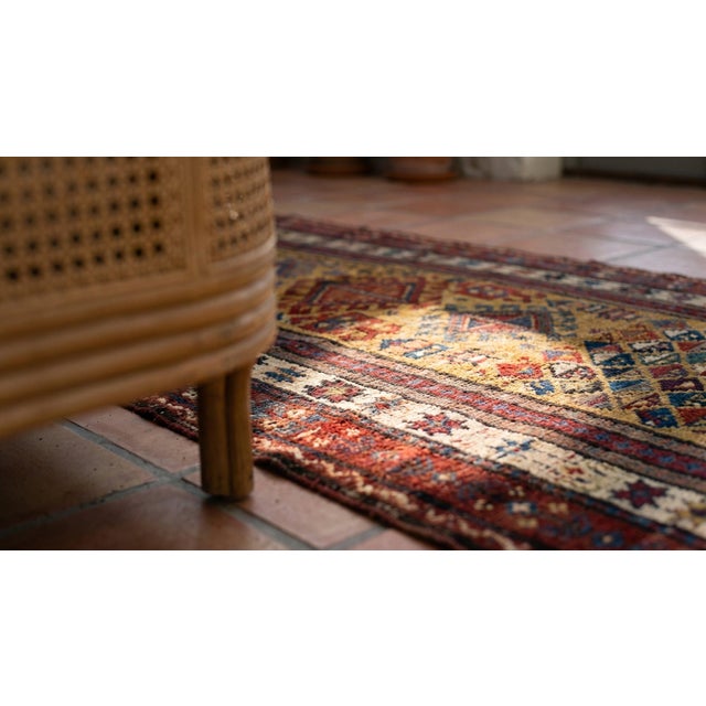 1880s Goldenord Diamond Tribal Antique S. Caucasian Carpet 3'6'' X 8'9'' Knotted Wool Runner Rug For Sale - Image 13 of 15