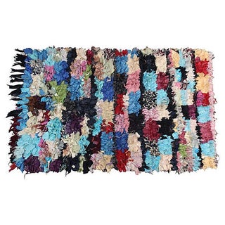 Moroccan Boucherouite Pile Rug - 4'7" X 3' For Sale