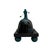 The work features a removable domed cover decorated in a hand-painted checkerboard pattern of glossy black and deep...