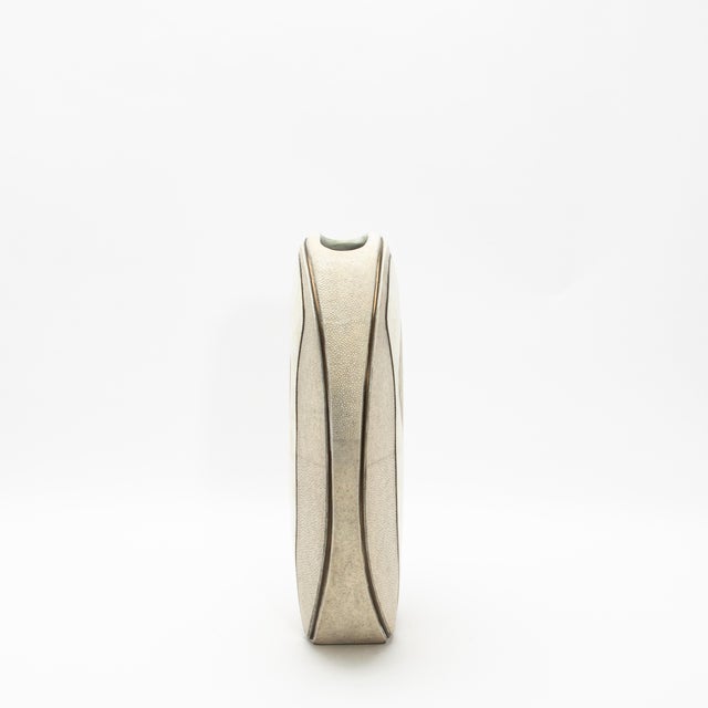 2020s Vase Cocteau L White Shagreen & Quartz by R&y Augousti For Sale - Image 5 of 7
