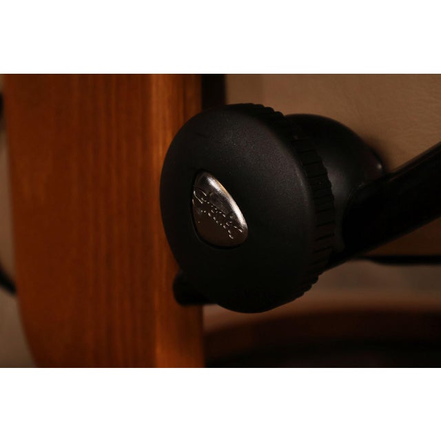 Ekornes Stressless Modern Leather Recliner And Ottoman For Sale - Image 15 of 18