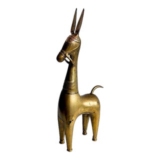 Vintage 21" Brass Horse Table Sculpture For Sale
