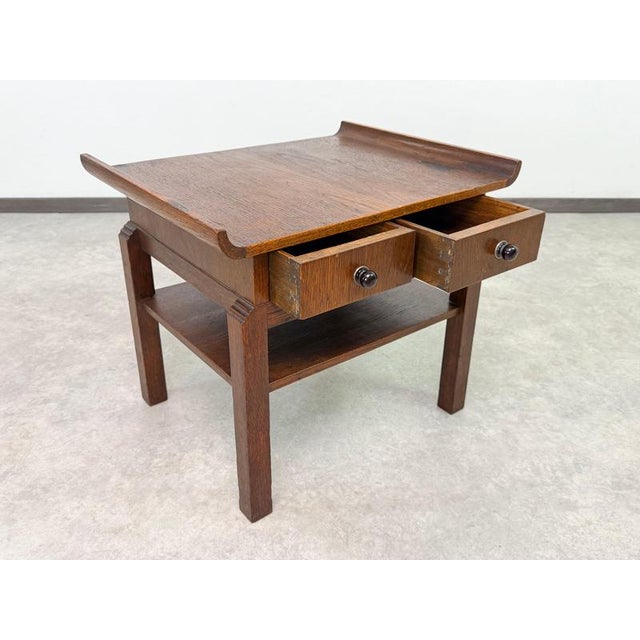 Art Deco Oak Side Table attributed to Lajos Kozma, 1930s For Sale - Image 6 of 11