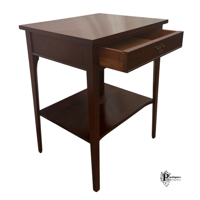 Vintage Craftique Chippendale Style Solid Mahogany Nightstand / Side Table For Sale - Image 9 of 11