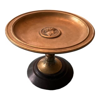 Tazza Shallow Dish on a Pedestal With Marble Base For Sale