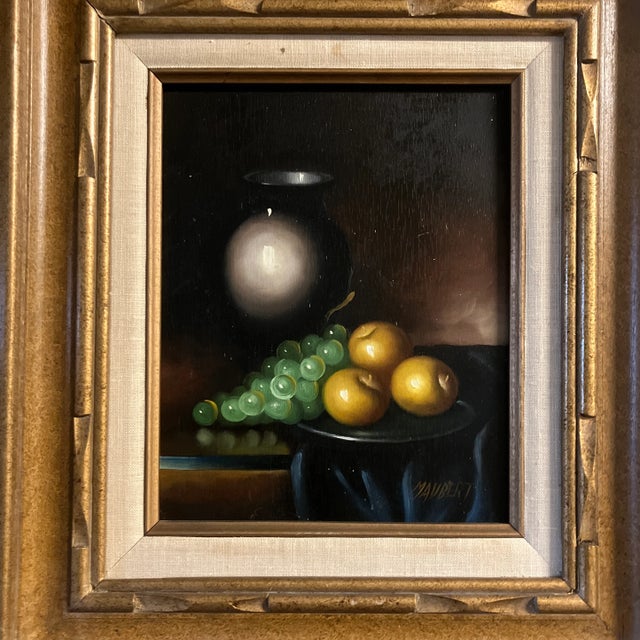 1950’s original mid century still life painting. Signed and framed. Measures 10x12 and 16.5x18.5 with frame.