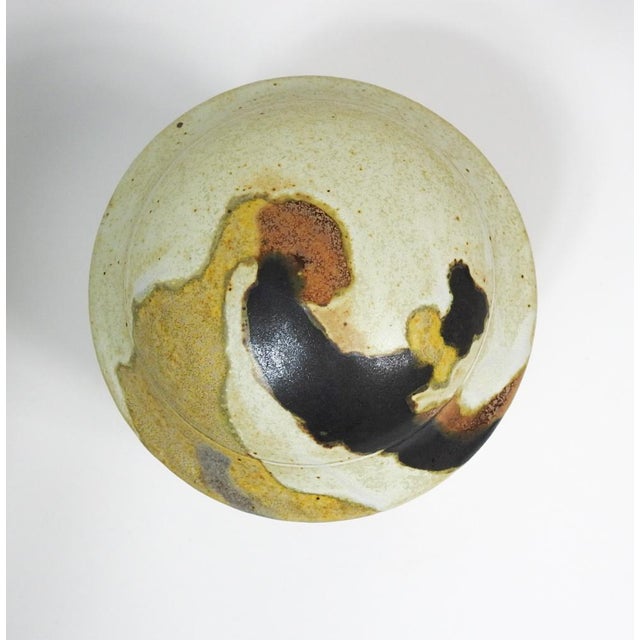 Mid 20th Century Mid 20th Century Abstract Glaze Lidded Pottery Jar For Sale - Image 5 of 8