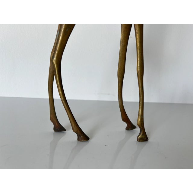 Brass 70"s Vintage Art Handmade Solid Brass Giraffe Sculpture/ Sold For Sale - Image 8 of 13