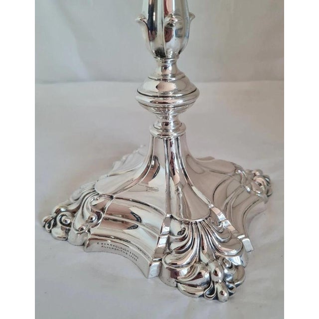 Early 20th Century Antique Edwardian Sterling Silver Candelabra by Thomas A. Scott, Sheffield, 1902 For Sale - Image 5 of 13