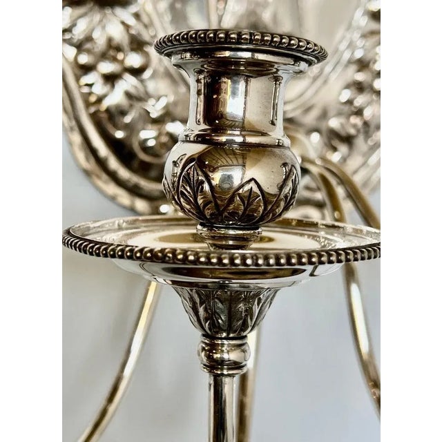 Metal Pair of 19th C. English Silvered Sconces For Sale - Image 7 of 12