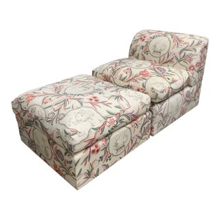 Slipper Chair and Ottoman For Sale