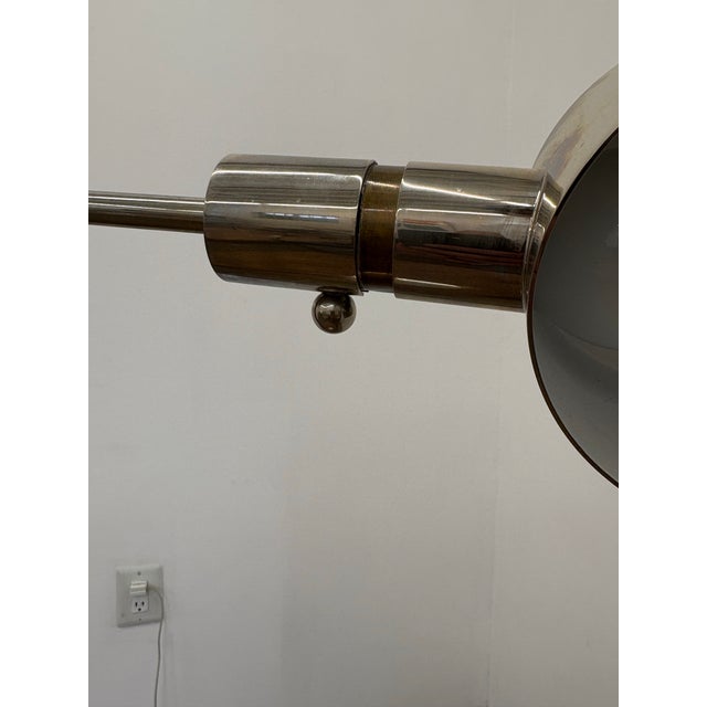 Casella Vintage Minimalist Chrome Floor Lamp by Casella Lighting — Adjustable Mid-Century Modern Sofa Lamp For Sale - Image 4 of 11