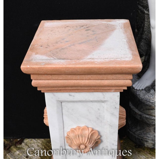 Italian Marble Pedestal Column Tables, Set of 2 For Sale - Image 4 of 8