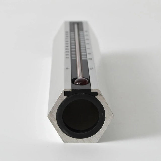 Metal Brushed Aluminium Desk Thermometer by Ole Jorgensen for Copenhagen Creative Workshop, 1960s For Sale - Image 7 of 8