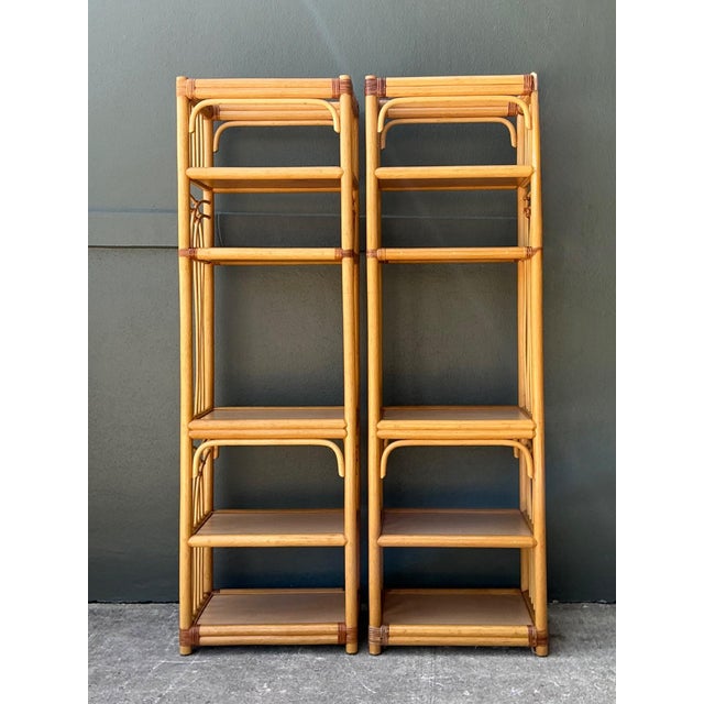 Vintage Rattan Etagere Shelves - A Pair For Sale - Image 10 of 15