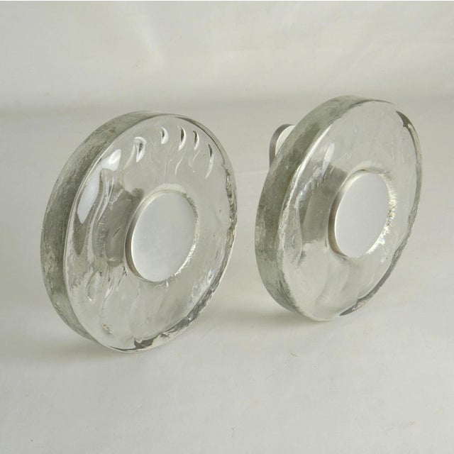 Metal Architectural Pairs of Clerar Glass Push Pull Double Door Handles, 1960s, Set of 2 For Sale - Image 7 of 15