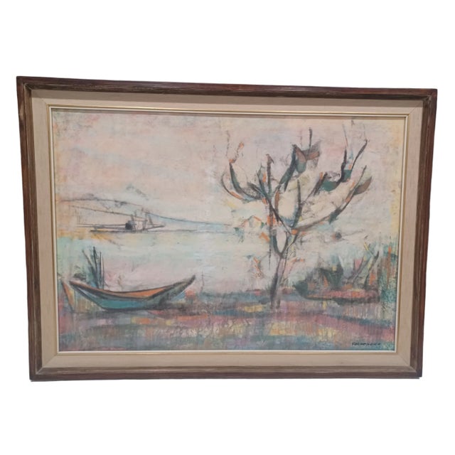 Gray Vintage Framed Pastel Drawing Signed Parmeyano For Sale - Image 8 of 8