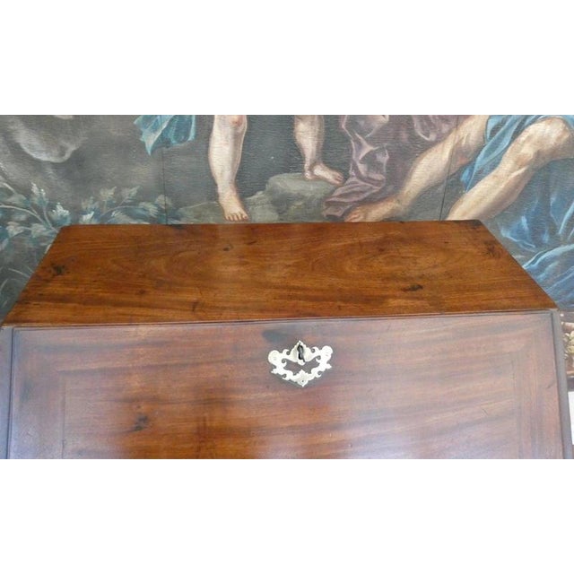 Antique English Mahogany Campaign Bureau on Stand, 1740 For Sale - Image 10 of 17
