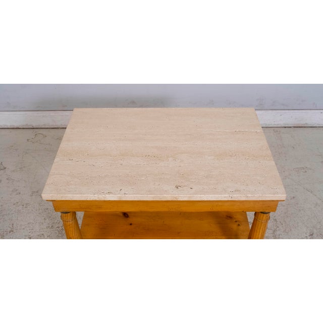 Brown Baker Milling Road Tavertine Top Pine Nightstand For Sale - Image 8 of 15