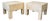 Pair of Vintage Beige Wood & Travertine Side Tables For Sale