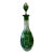 Vintage Nachtmann-Style Emerald Green Cut-to-Clear Crystal Wine Decanter, Grapevine “Traube” Pattern For Sale