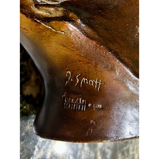 Contemporary James Spratt Signed, 1978 Sculpture, “Flaming Mane” Austin Sculptures, Bust of Horse For Sale - Image 3 of 7