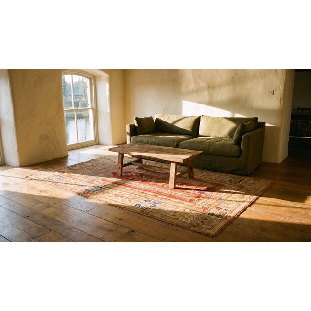 1750s Red Muslim Prayer Geometric AntiqueTurkish Kula Rug 4' 0" X 6' 4" Knotted Wool Carpet For Sale - Image 13 of 15