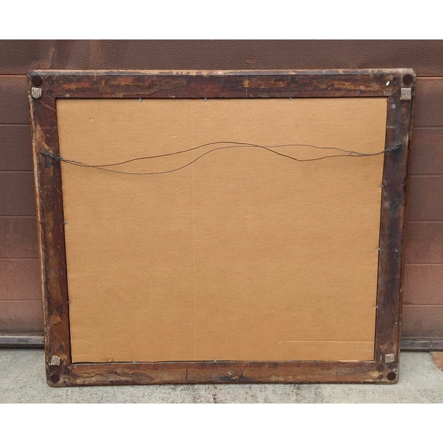Mid 19th Century 19th Century Early American Style Solid Oak Frame Wall Mirror For Sale - Image 5 of 5