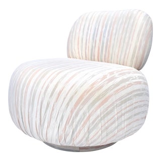 Steve Chase Swivel Soufflé' Pouf Chair For Sale