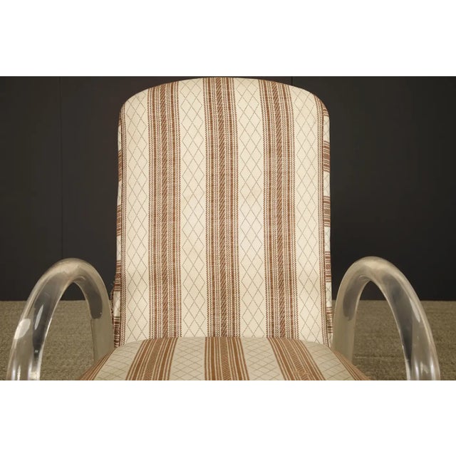 Gold Set of Five Lucite Waterfall Dining Chairs by Hill Manufacturing, 1980s For Sale - Image 8 of 18