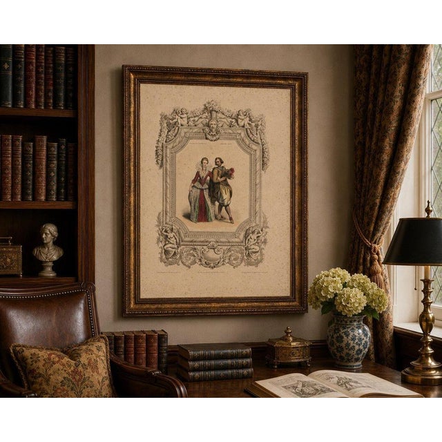 Henri IV & Marie De Medici French Court Costume, 1847, Lithograph For Sale - Image 3 of 9