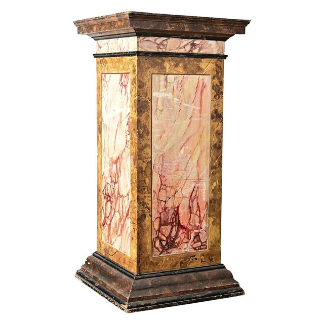 Grand Tour Dutch 19th Century Faux Marble Painted Column For Sale - Image 3 of 11