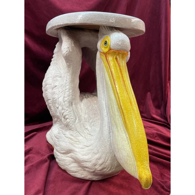 SALE!! 70s woolポンチョpelican vintage 1960s Pelican Vintage Coastal Italian Ceramic Low Stool Table