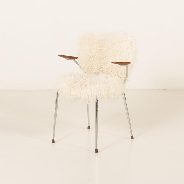 Mid-Century Long Hair Sheepskin Chair, Denmark, 1950s For Sale - Image 14 of 14