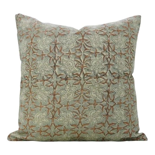 Fabdivine Throw Pillow Cover 26x26 Inch Handmade Cushion With Block Print- Chudamani For Sale