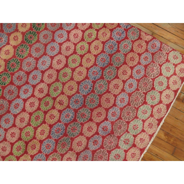 Colorful Mid-20th Century Turkish Deco Rug with Cintomani Design For Sale - Image 4 of 6