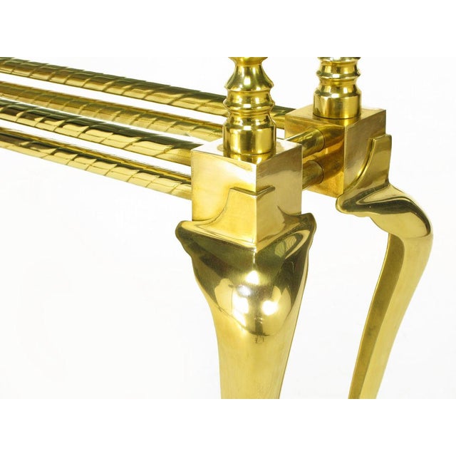 Gold Cast & Polished Brass Cabriole Leg Console Table For Sale - Image 8 of 8