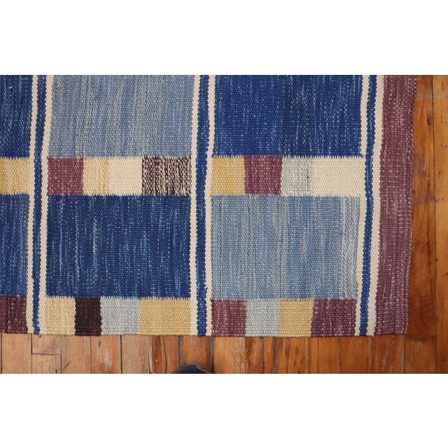 Vintage Zabihi Collection Scandinavian Abstract Kilim - 3' x 3'7" For Sale In New York - Image 6 of 9