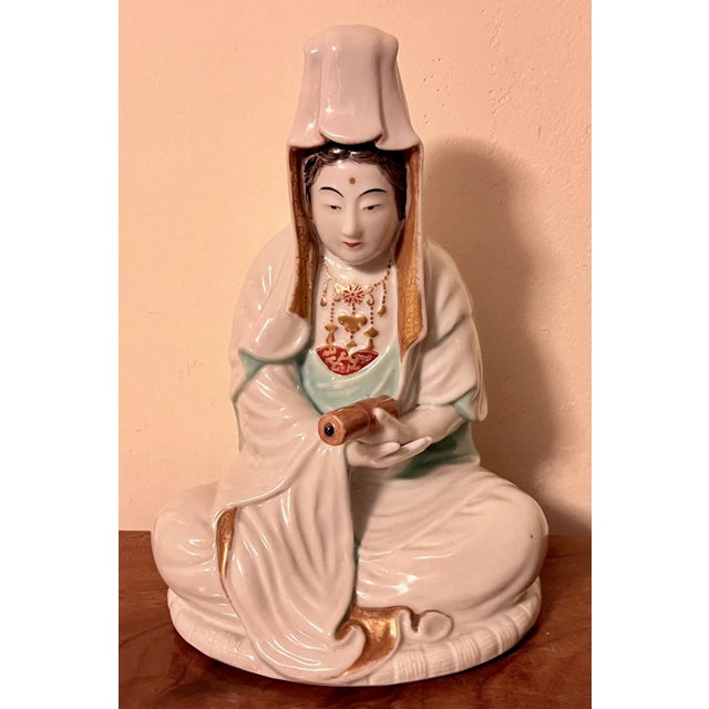 19th Century Japanese Meiji Porcelain Figure of a Goddess or Guanyin For Sale - Image 4 of 13
