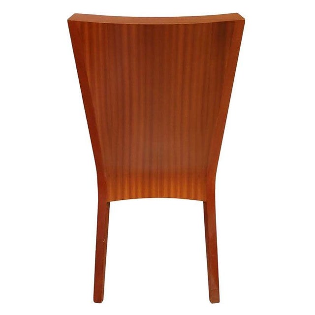 1990s Dakota Jackson "Aldabhra" Sculptural Side Chair With Black Leather Seat For Sale - Image 4 of 4