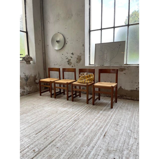 Straw & Elm Chairs, 1950s, Set of 4 For Sale - Image 6 of 18