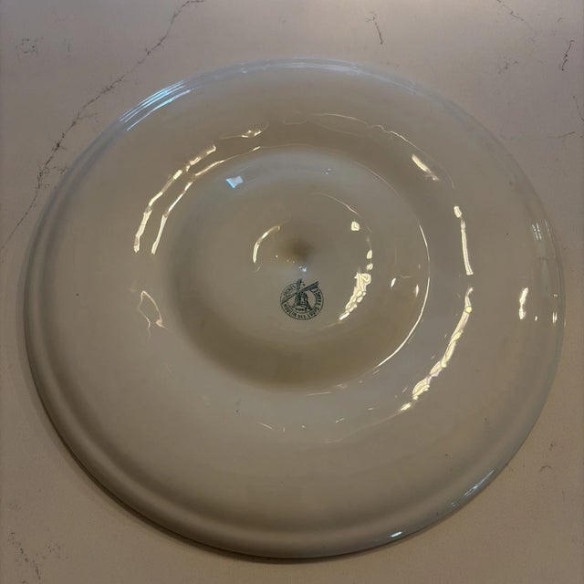 Bring a touch of French country elegance to your table with this **Vintage French Majolica Oyster Plate by Moulin des...