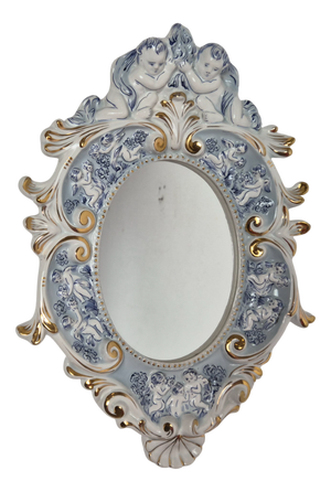 Mid-Century Porcelain Mirror from Capodimonte, Italy, 1960s