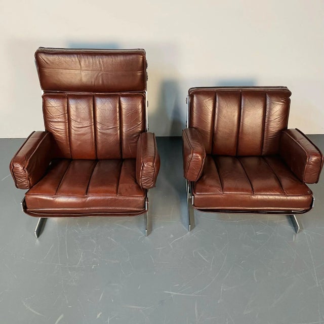 Brown Pair of Swedish Mid-Century Modern Lounge / Club Chairs by Arne Norell, 1960s For Sale - Image 8 of 13