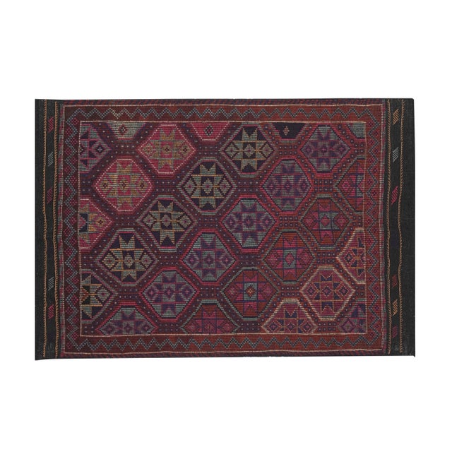 Vintage Turkish Jajim Kilim Rug 5'9'' X 8'3'' 68.9'' x 98.8'' / 175 x 251 cm Hand woven with high quality pure wool...