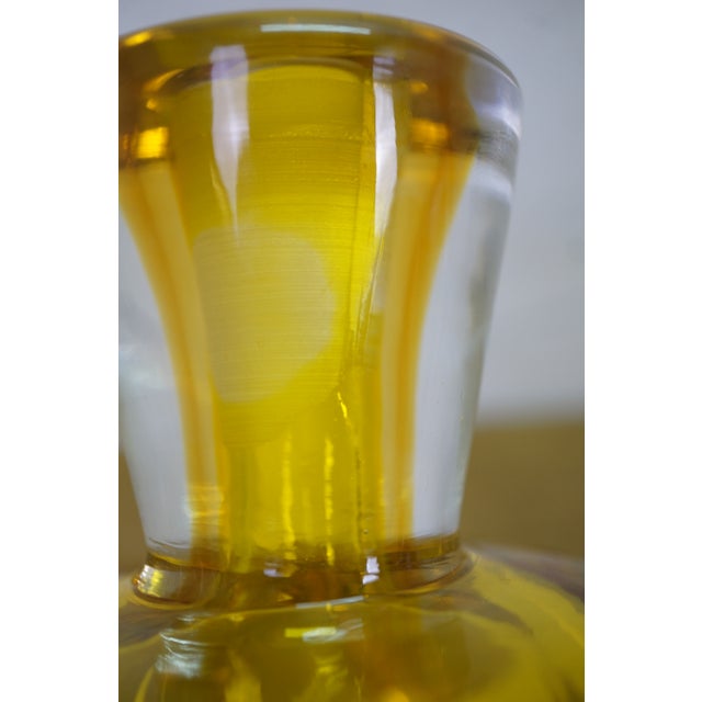 Mid 20th Century Mid Century Modern Italian Murano Yellow Sommerso Glass Decanter Bottle Stopper For Sale - Image 13 of 18