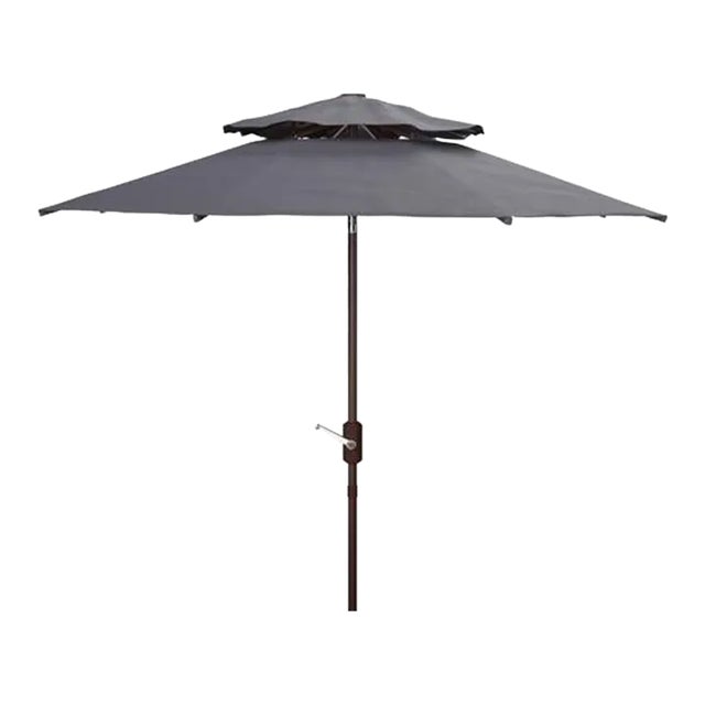 Outdoor Lorenia 9ft Double Top Market Umbrella - Navy For Sale